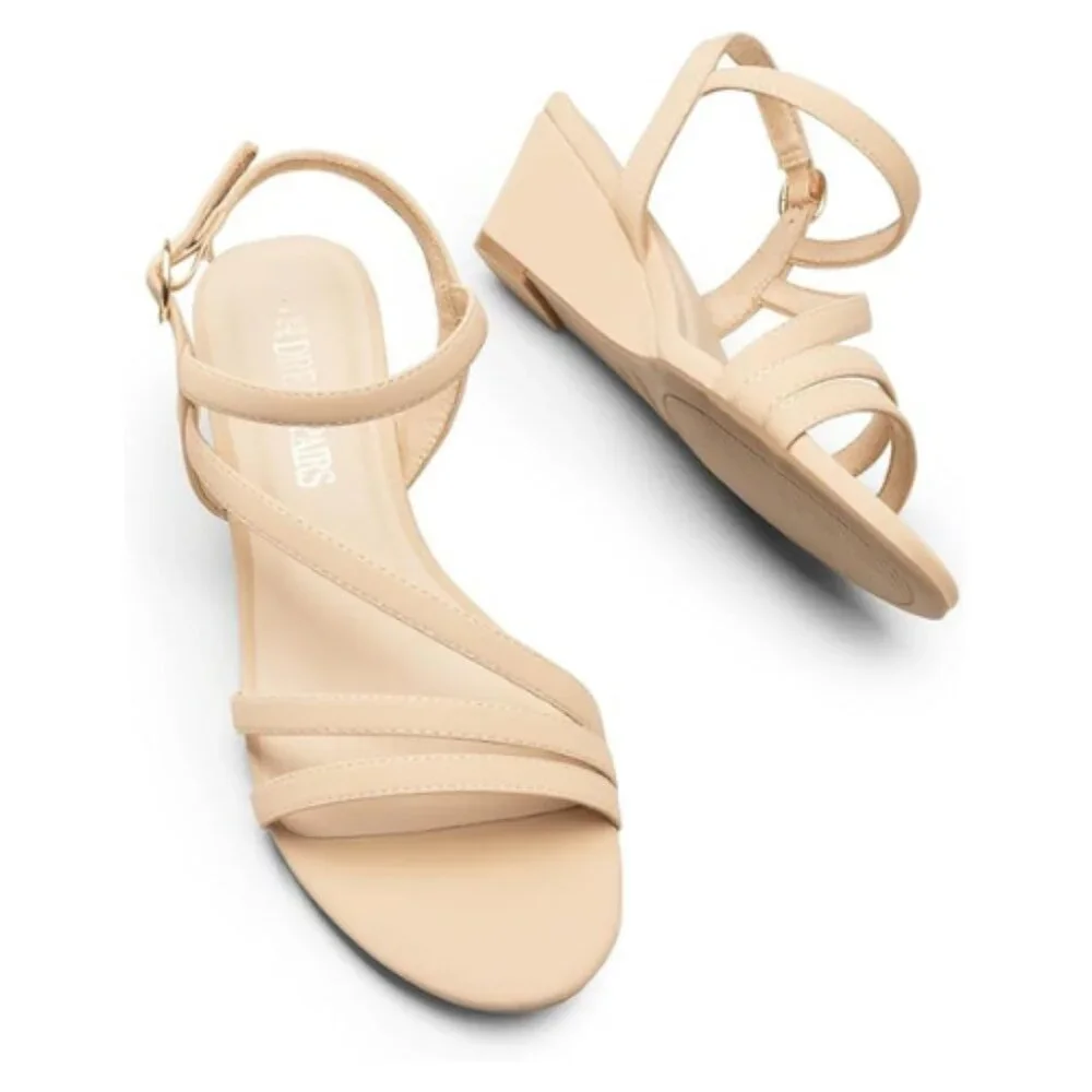 DREAM PAIRS Wrapped Dressy Wedge Sandals, Ankle Strap Open Toe Women's Shoes